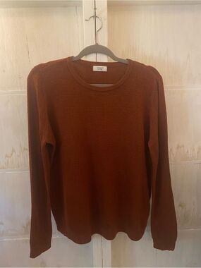 Jacqueline de Yong Large Women's Rust Crewneck Sweater Fall Boho